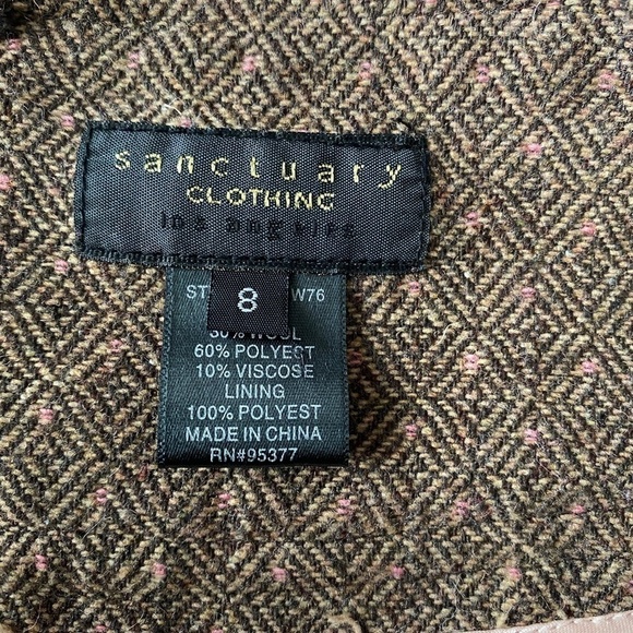 Sanctuary Clothing Women's Tweed Brown Patterned Mini Skirt Size 8 - Picture 2 of 12